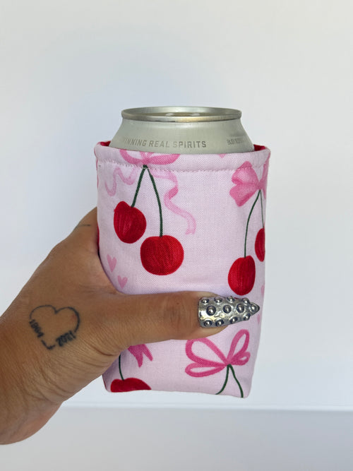 Cherry Kisses Can Koozie