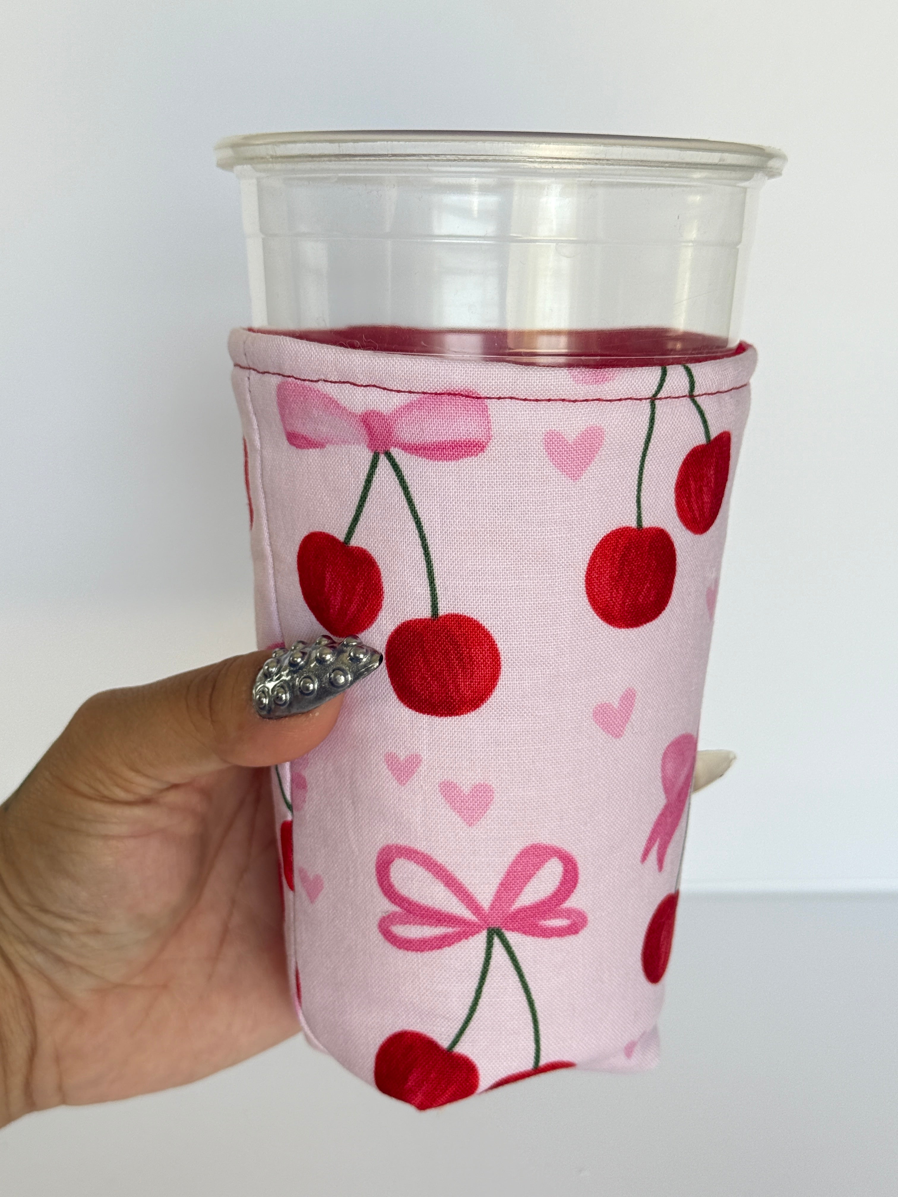 Cherry Kisses Cup Koozie (L)